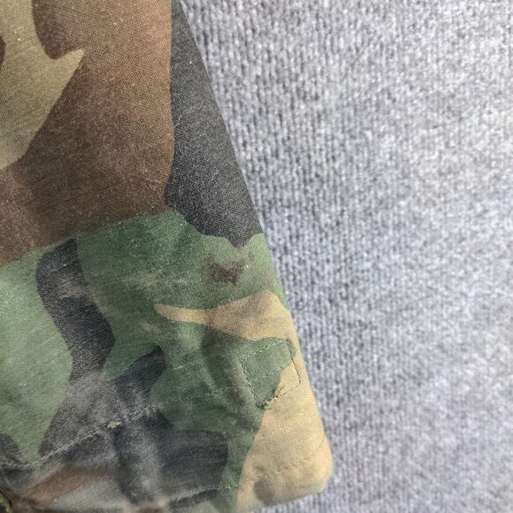 U.S. Military Cold Weather Coat W/ Liner Woodland Camo Green Brown SZ XL Vintage - Picture 15 of 16